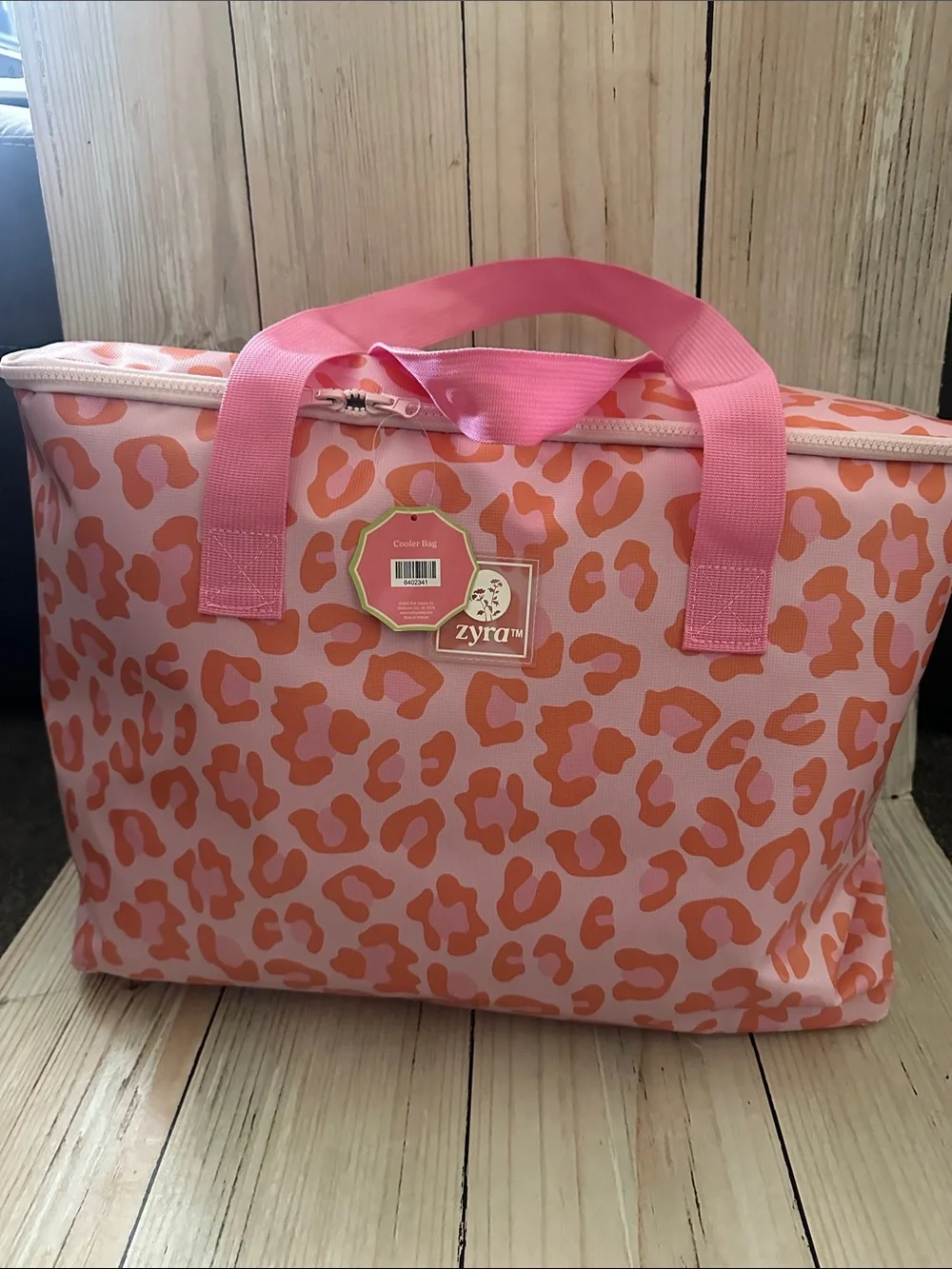Zyra Pink Leopard Print Insulated Tote